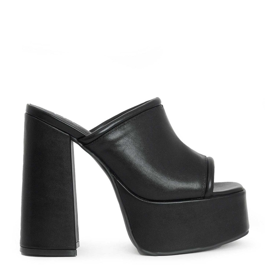 New Balsa Black Heeled Mules Mules