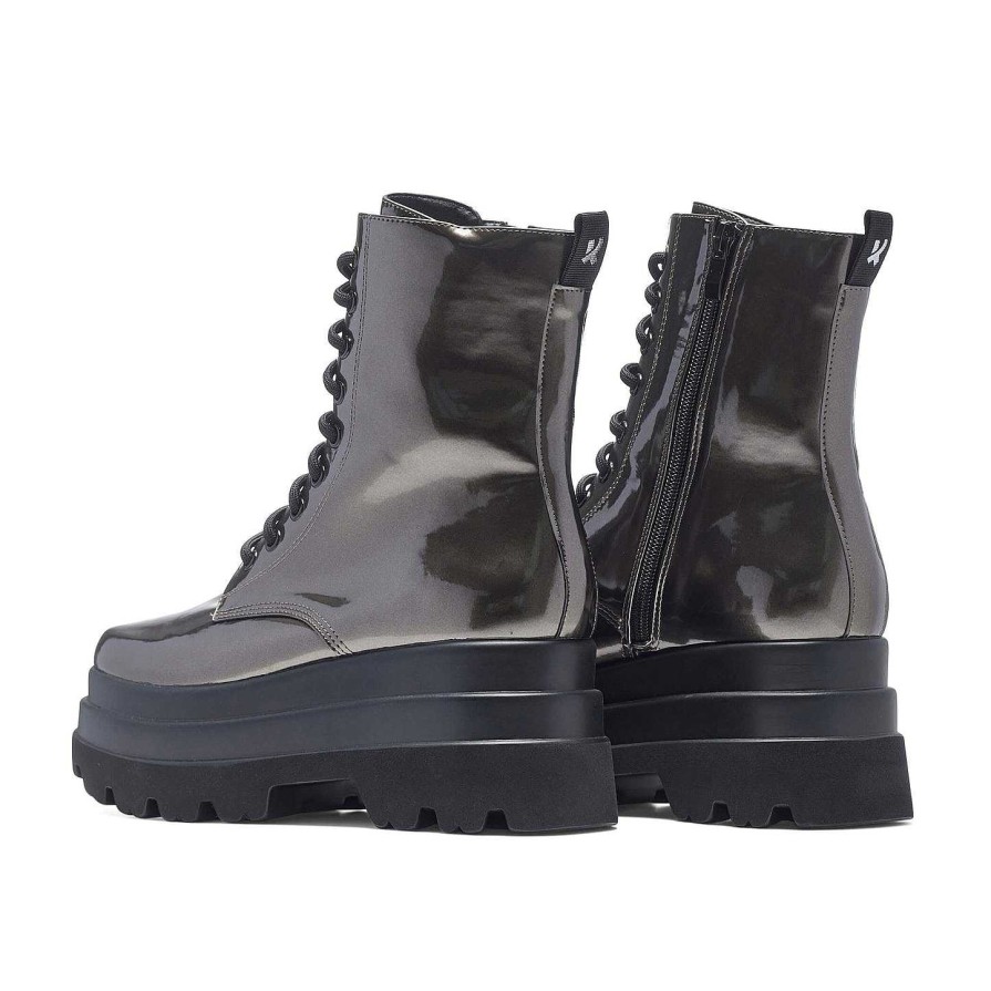 Online Deathwatch Trident Platform Boots - Static Grey Platform Boots