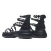 New Dark Writings Strappy Chunky Sandals - Black Platform Sandals