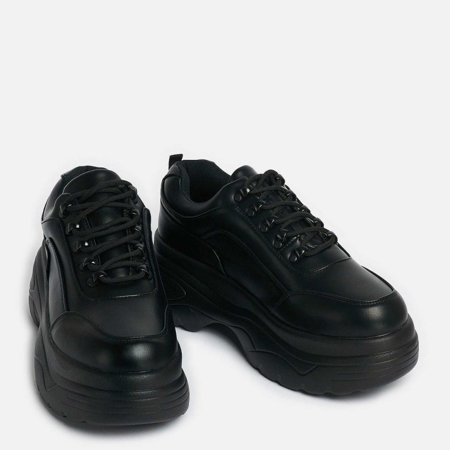 Clearance Jennie Striker Black Chunky Bubble Trainers Black Trainers