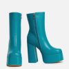 Hot Lexus Steel Blue Platform Heeled Boots Heeled Boots