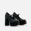 Online Darkbloom Black Patent Platform Heels The Heeled Boot