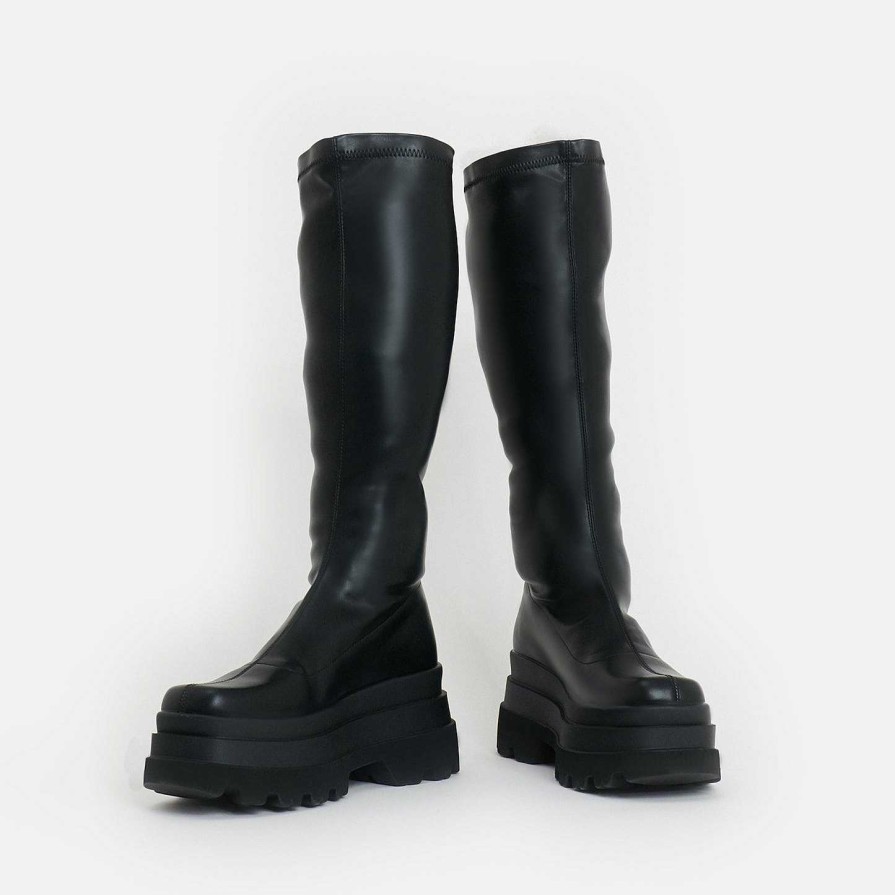 Hot Tolan Trident Knee High Boots Platform Boots