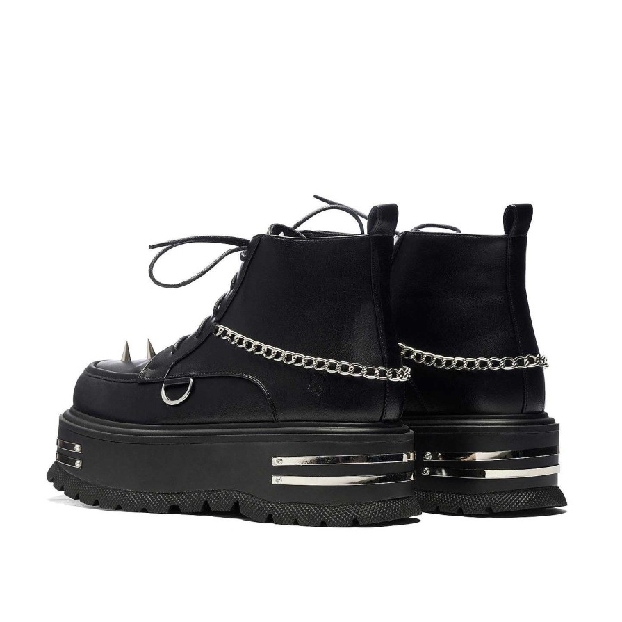 Hot The Silence Men'S Platform Grunge Boots - Black Black Boots