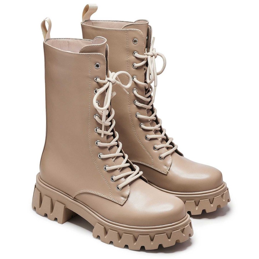 Clearance Siren Tall Lace Up Boots - Dust Platform Boots