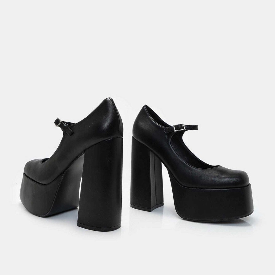 Online Darkbloom Black Platform Heels The Heeled Boot