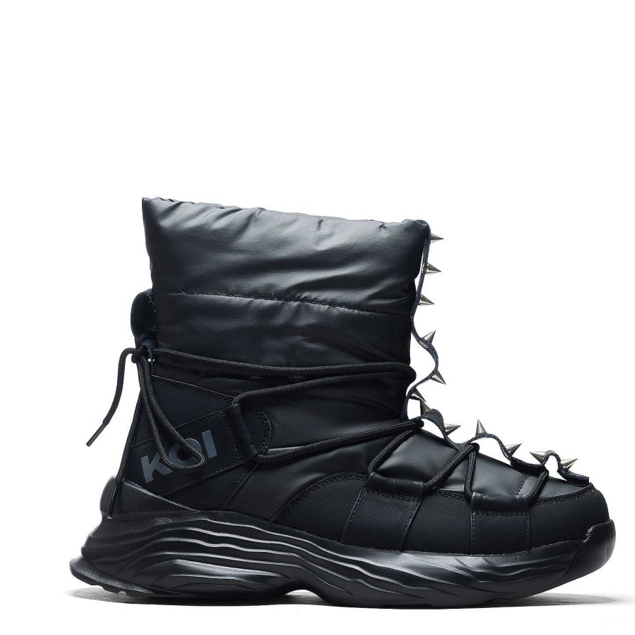 Wholesale Cauldrife Demons Men'S Spiked Snow Boots - Black | Koi Footwear Ankle Boots