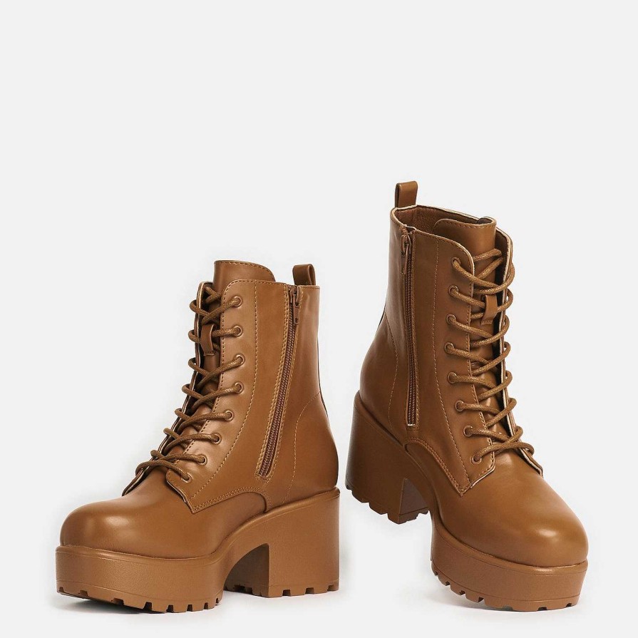 Hot Gin Burnt Orange Platform Military Boots Platform Boots