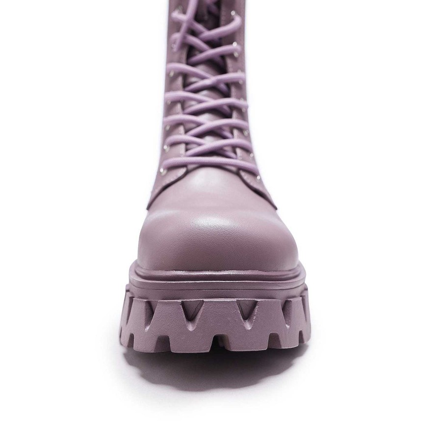 Best Siren Tall Lace Up Boots - Berry Calf Boots