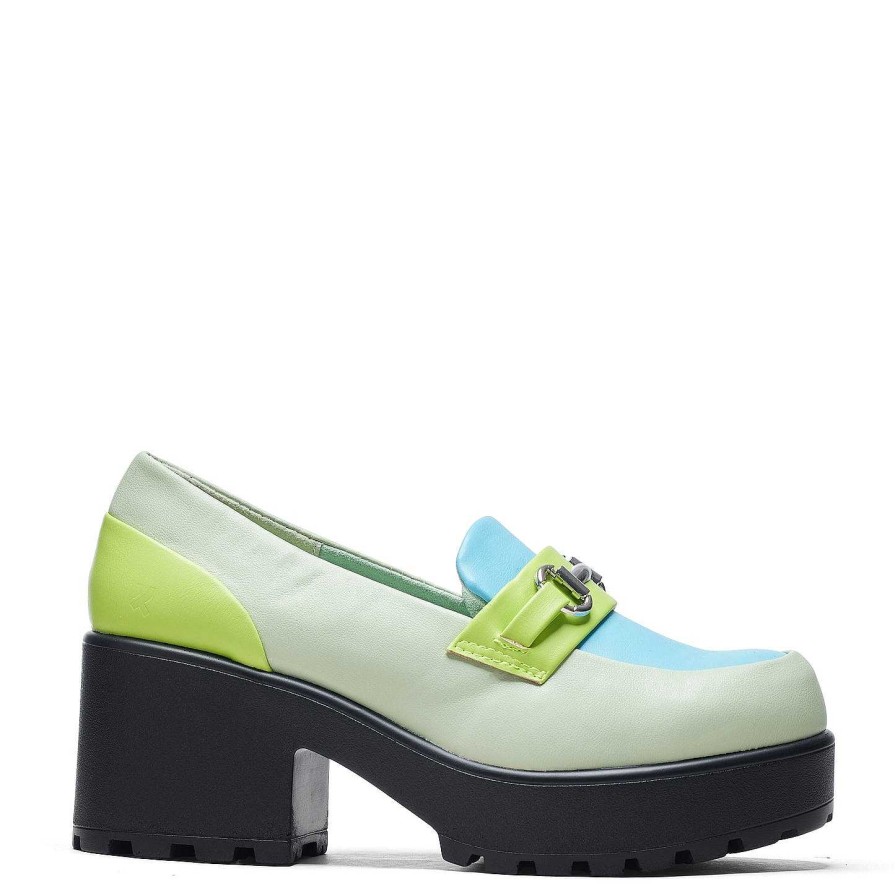 Best High Class Chunky Shoes - Mint Pastel Loafers