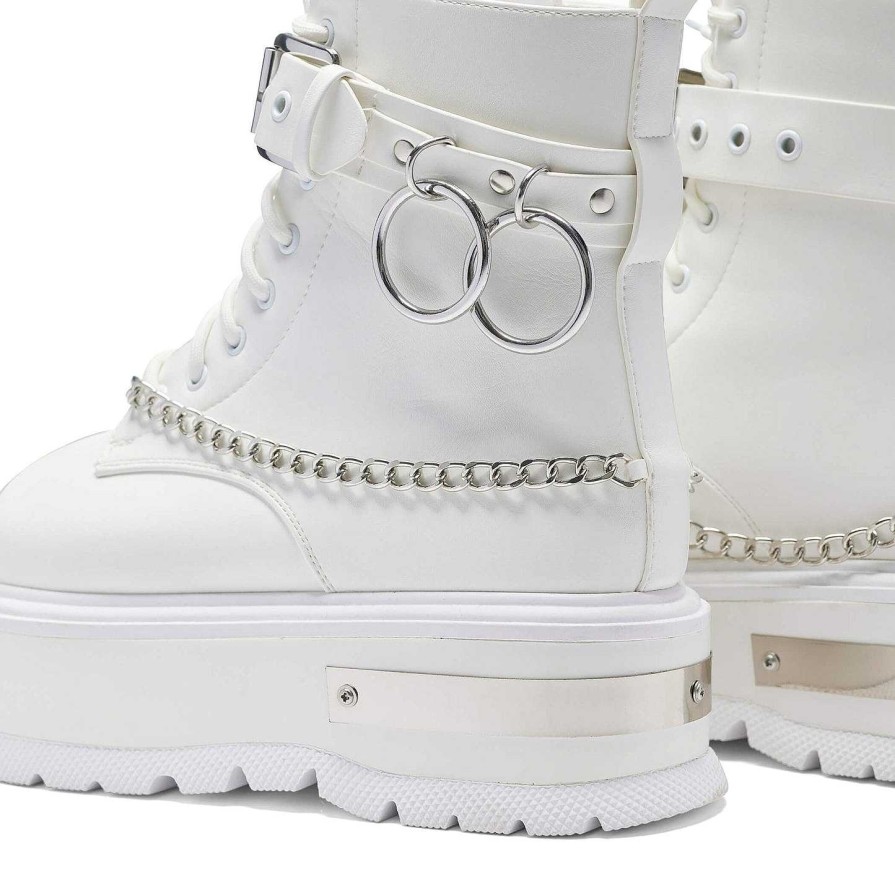 Best Borin Hardware Platform Boots - White Chunky Boots