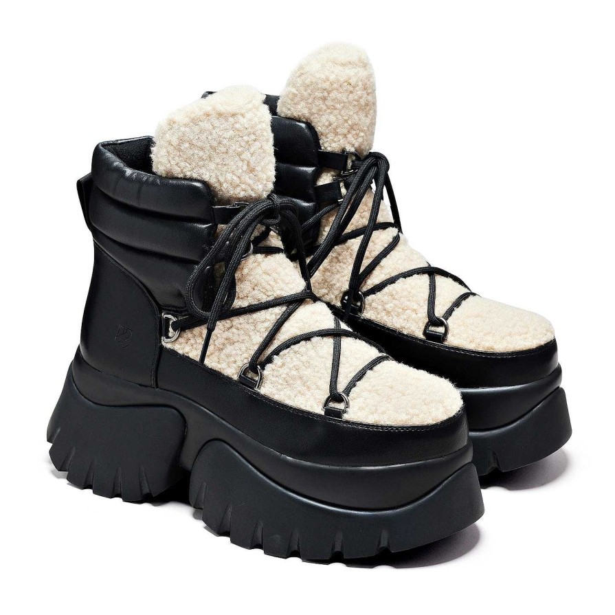 Best Cream Fluffy Vilun Winter Boots | Snow & Winter Boots | Koi Footwear Platform Boots