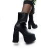 Wholesale Lexus Black Platform Heeled Boots Heeled Boots