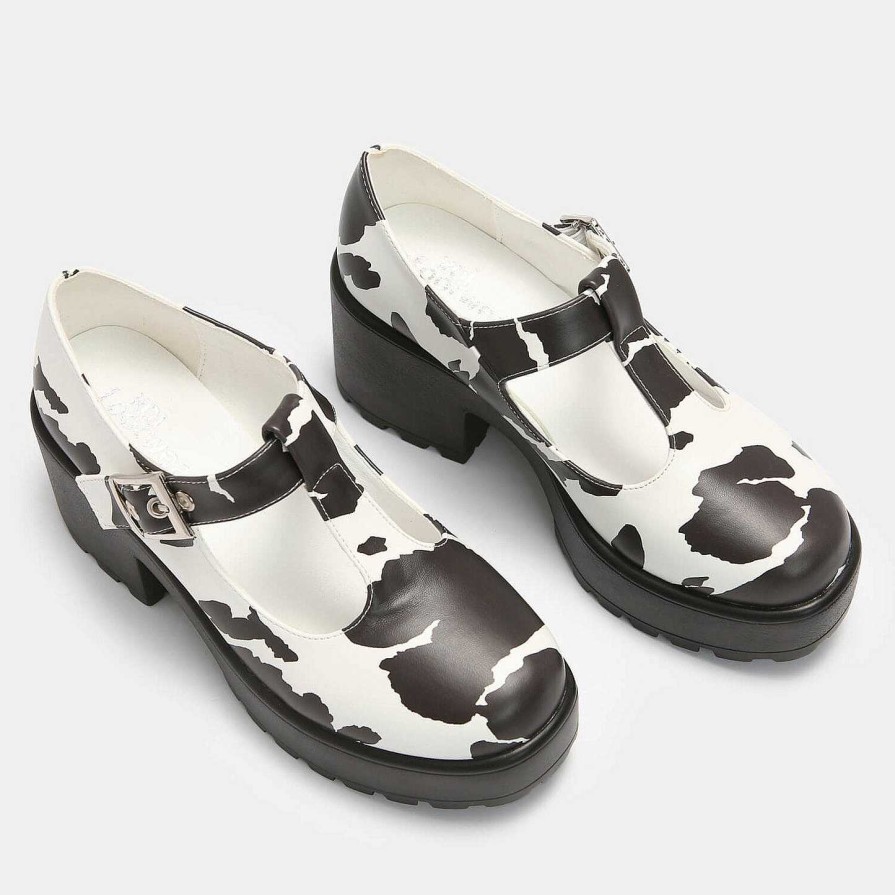 Hot Sai Cow Print Mary Jane Shoes 'Nettie Edition' Printed Mary Janes