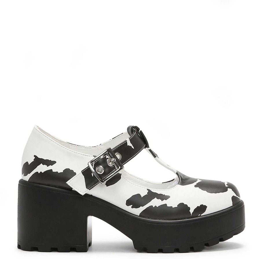 Hot Sai Cow Print Mary Jane Shoes 'Nettie Edition' Printed Mary Janes