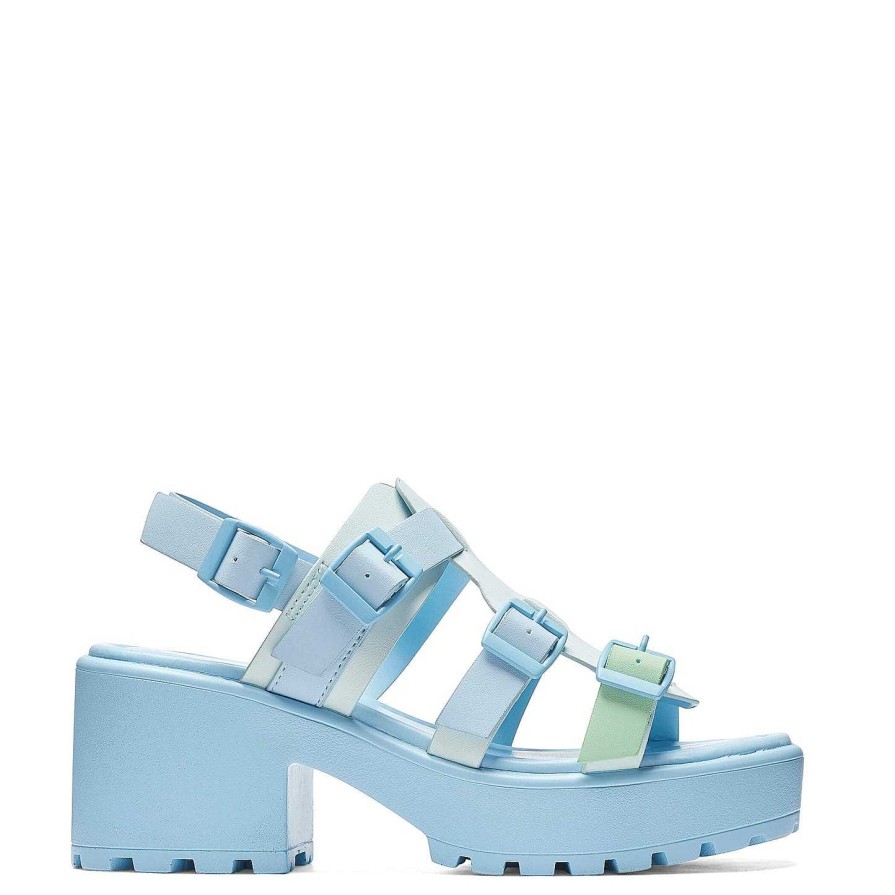 Online Sugar Season Chunky Buckle Sandals - Blue Platform Sandals