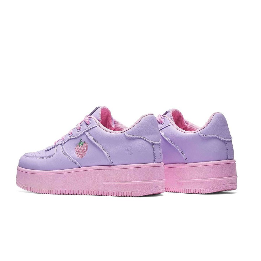 Hot Sweet Strawberry Platform Trainers Purple Chunky Trainers