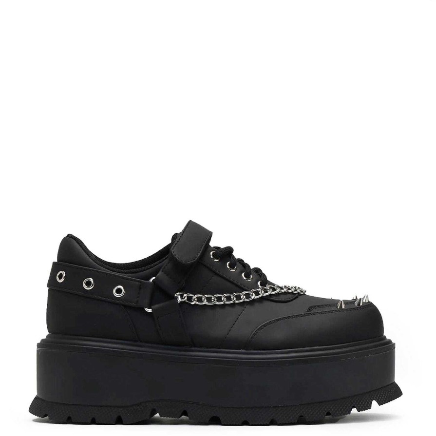 Wholesale Retrograde Rebel Men'S Black Platform Shoes Lace Up