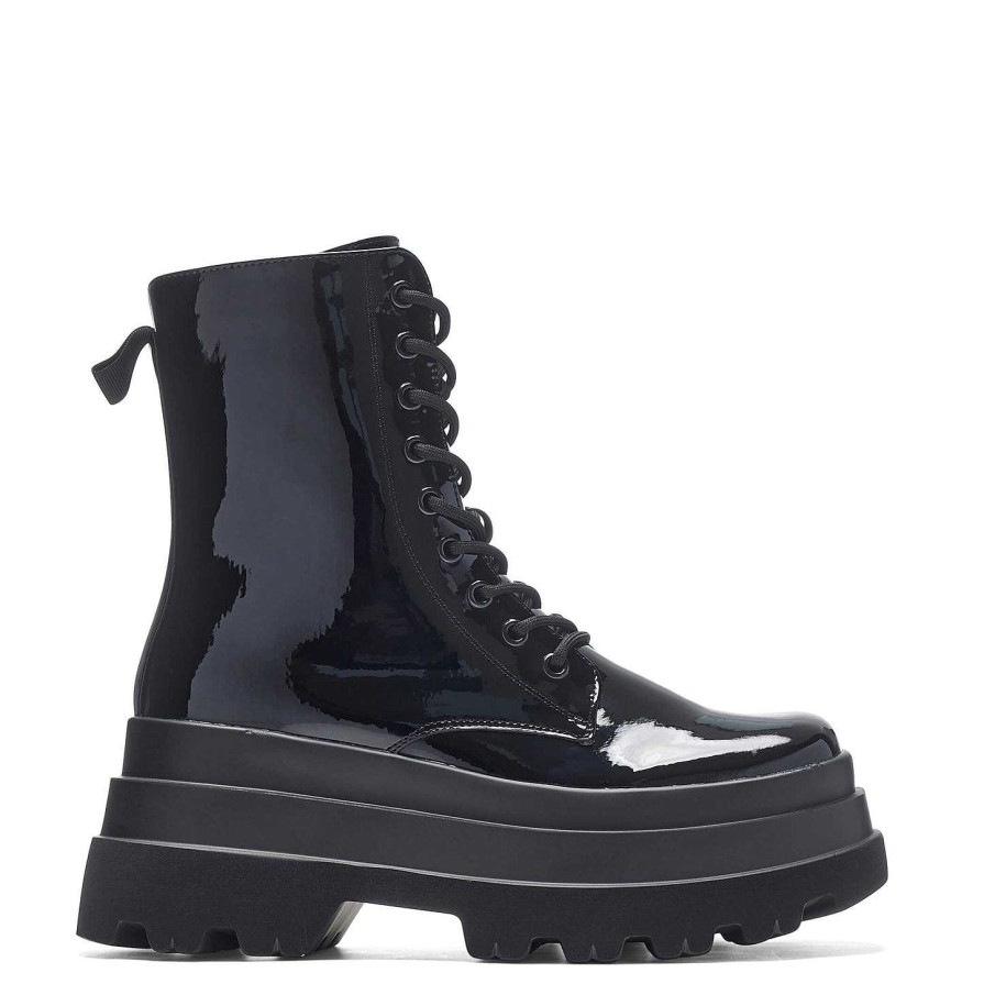 Best Deathwatch Trident Patent Platform Boots Ankle Boots