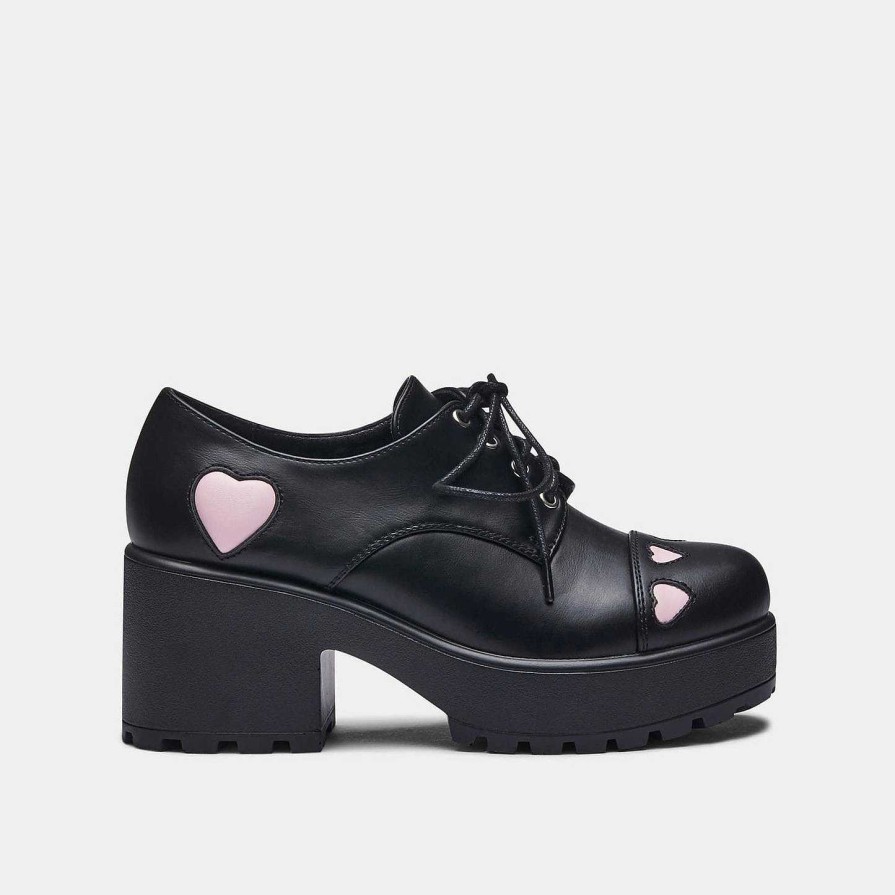 Clearance Tennin Heart Shoes Chunky Platform