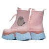 Hot Pusheen Doughnuts Pastel Patent Boots Platform Boots