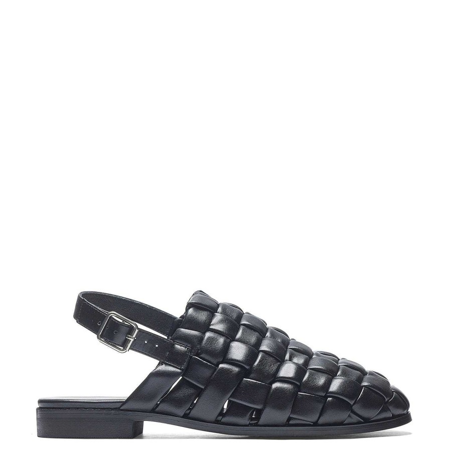 Wholesale Provence Men'S Weaved Slingback Sandals - Black Black Sandals