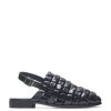 Online Provence Men'S Weaved Slingback Sandals - Black Platform Sandals