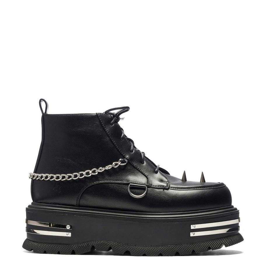 New The Silence Men'S Platform Grunge Boots - Black Ankle Boots