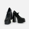 Clearance Darkbloom Black Patent Platform Heels Platform Heels