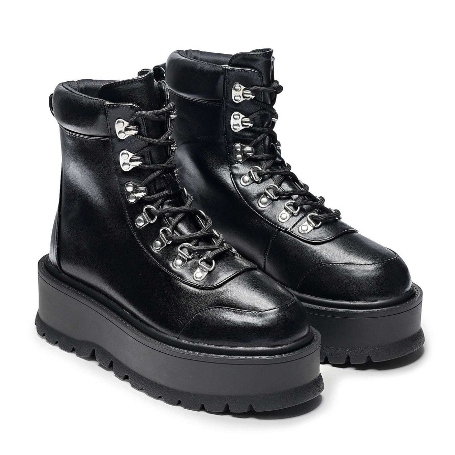 Hot Hydra All Black Matrix Platform Boots Chunky Boots