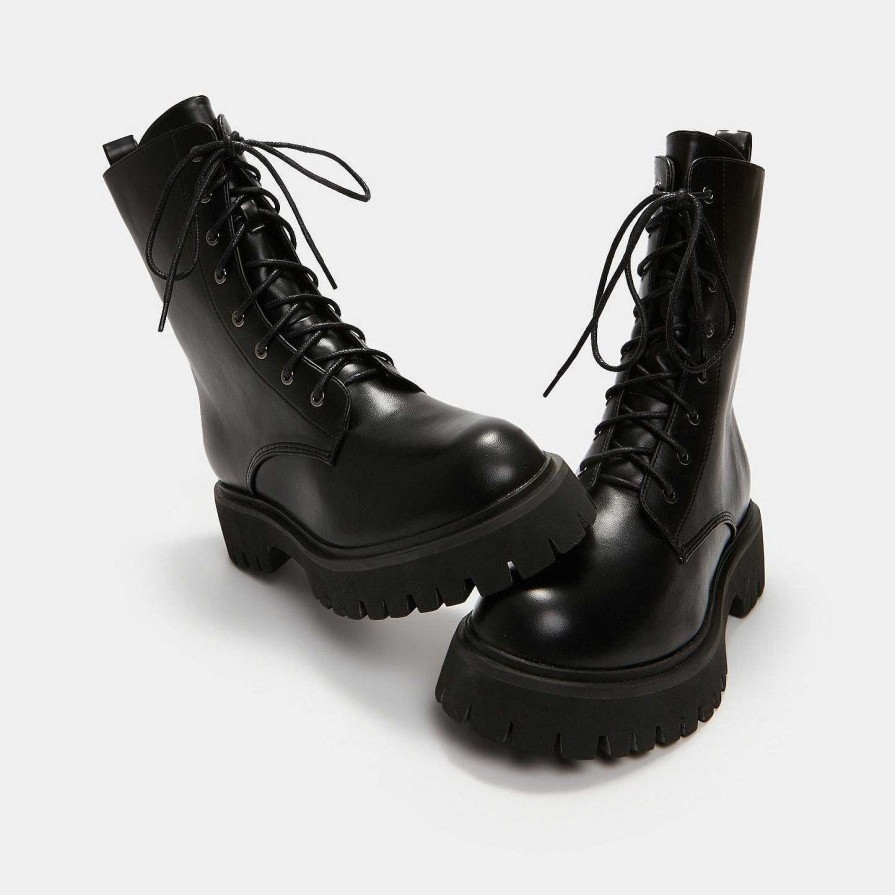 Online Anchor Black Military Lace Up Boots The Military Boot