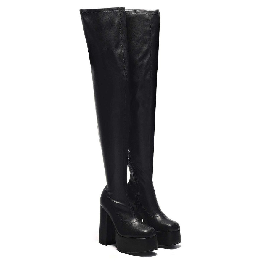 Hot The Redemption Plus Size Thigh High Boots Chunky Boots