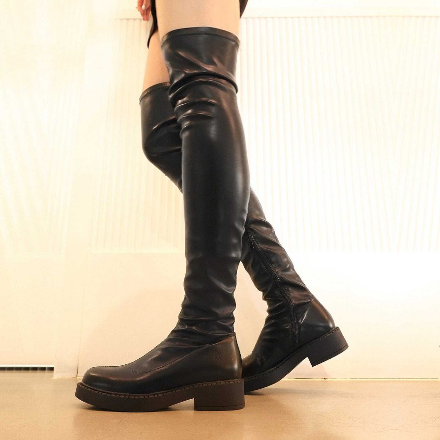 Wholesale The Commander Plus Size Thigh High Boots Chunky Boots