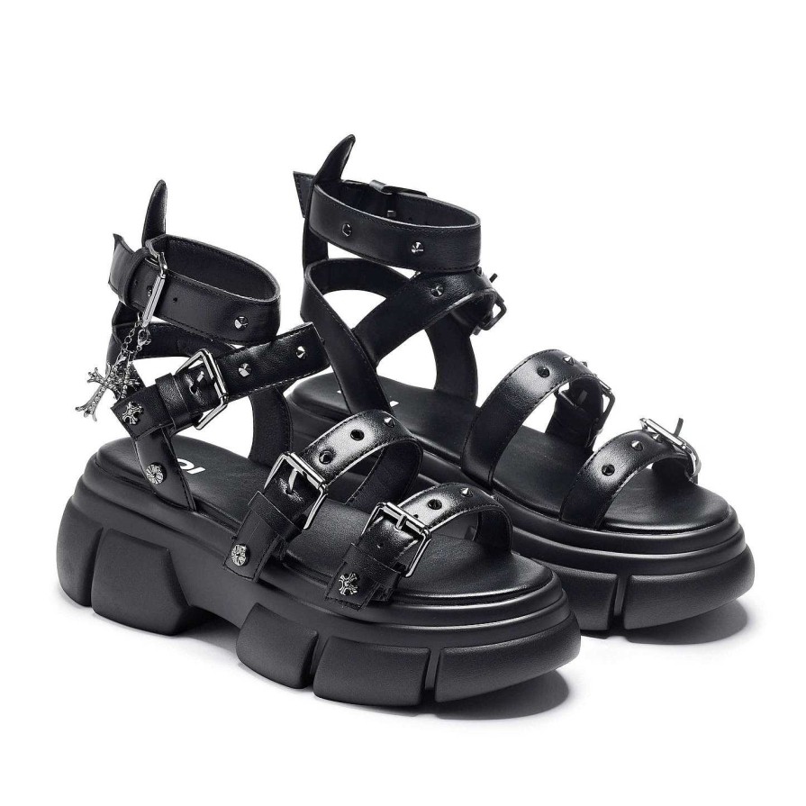 New A Raining Vengeance Charm Platform Sandals Strappy Sandals