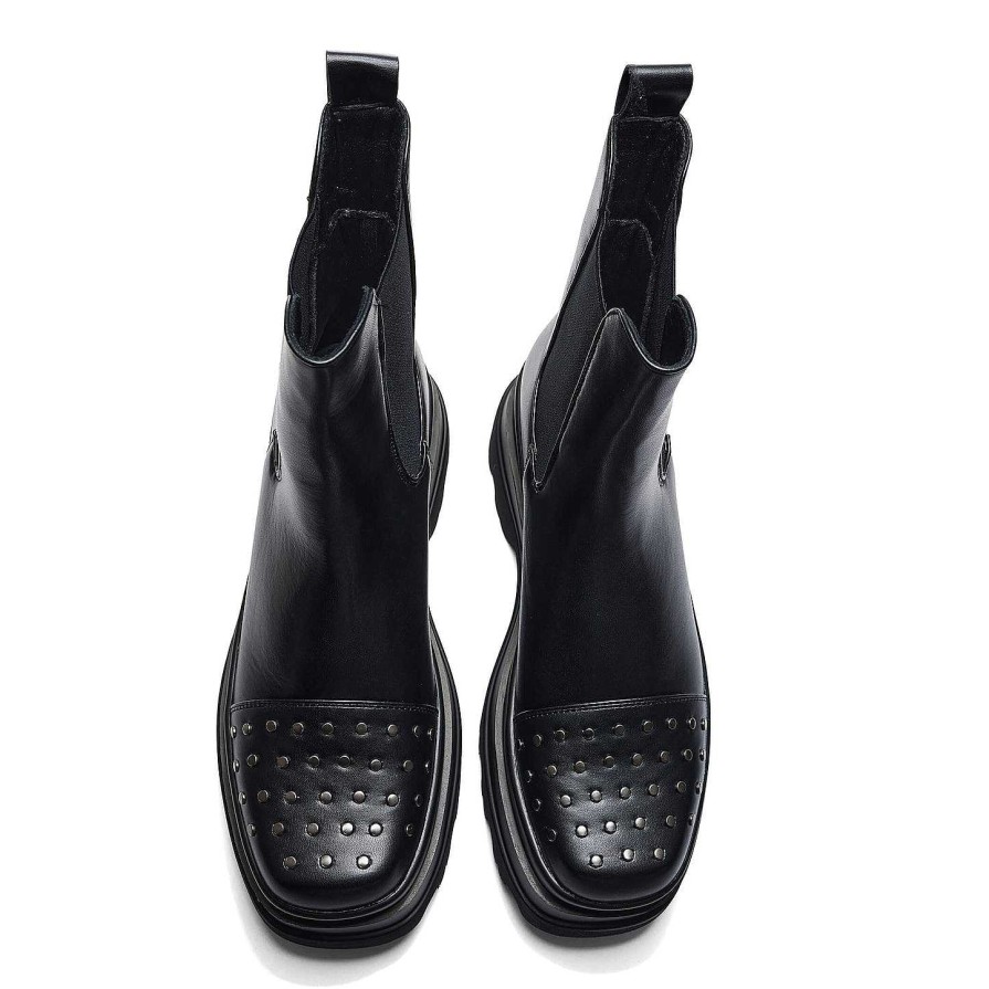 Wholesale Silence Studded Trident Chelsea Boots - Black | Koi Footwear Platform Boots