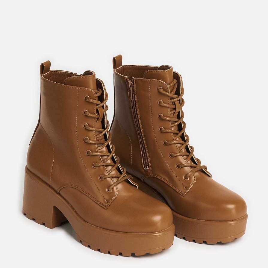 Hot Gin Burnt Orange Platform Military Boots Platform Boots