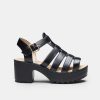 Best Black Chunky Platform Cleated Strappy Sandals Strappy Sandals