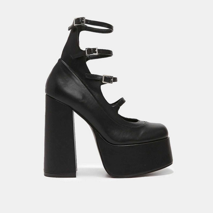 Best Gurren Strappy Platform Heels Chunky Platform