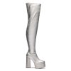 New The Redemption Plus Size Thigh High Boots - Silver The Long Boot