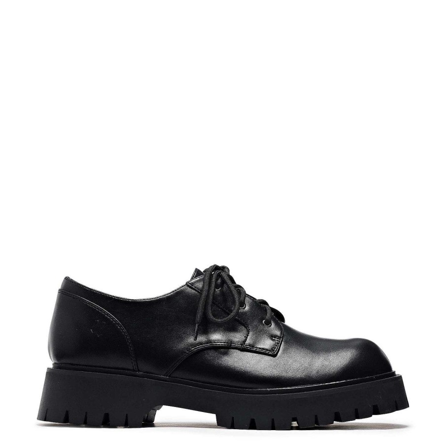 Clearance Pinemoon Men'S Black Lace Up Shoes The Lace Up Shoe