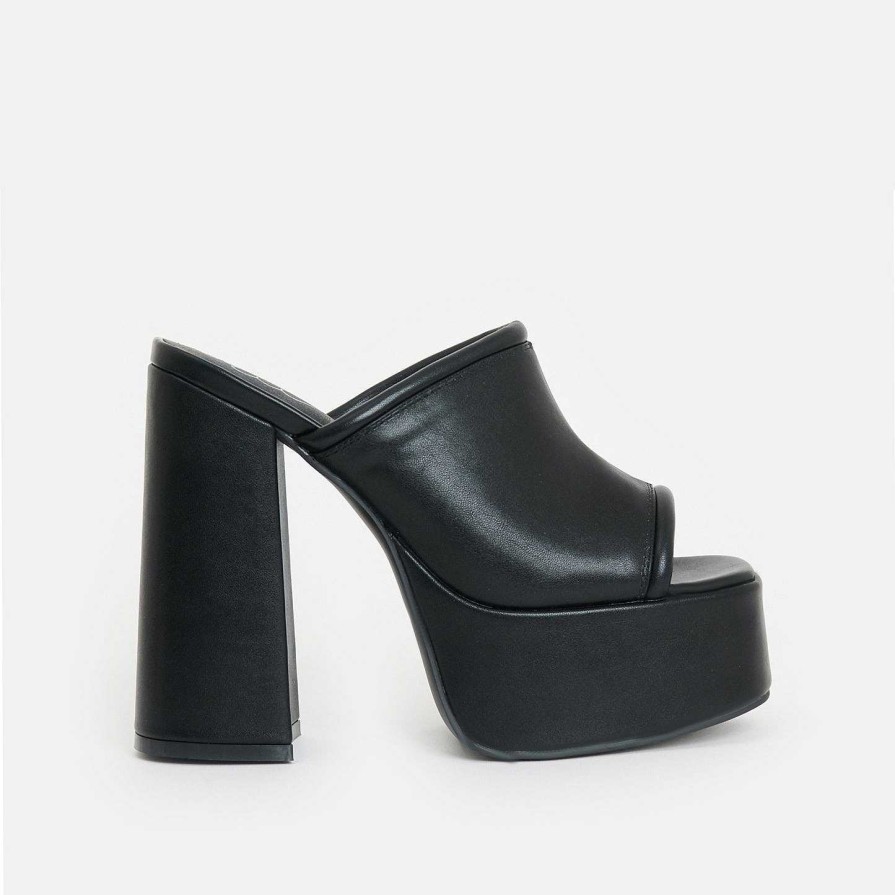 New Balsa Black Heeled Mules Mules