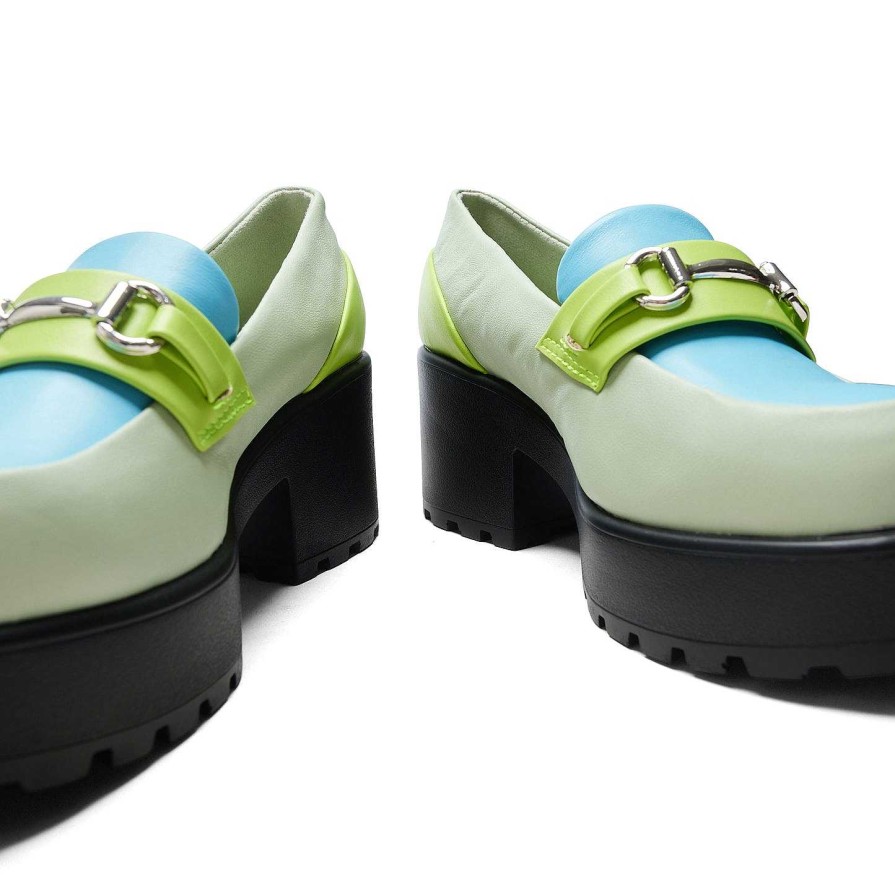 Best High Class Chunky Shoes - Mint Pastel Loafers