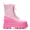 Hot Pink Magic Yami Printed Trident Boots Chunky Boots